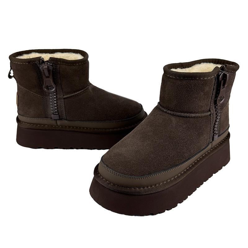 Угги женские на молнии 2048-24 p. 39 24,5 см Шоколадный - фото 2