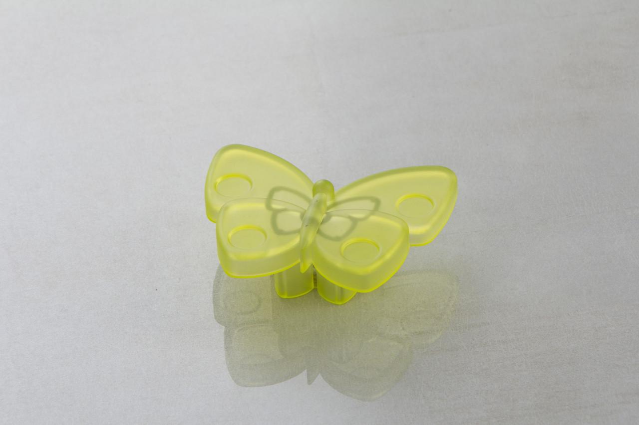 Мебельная ручка Poliplast Бабочка РП-28 Прозрачная зеленая (16093)