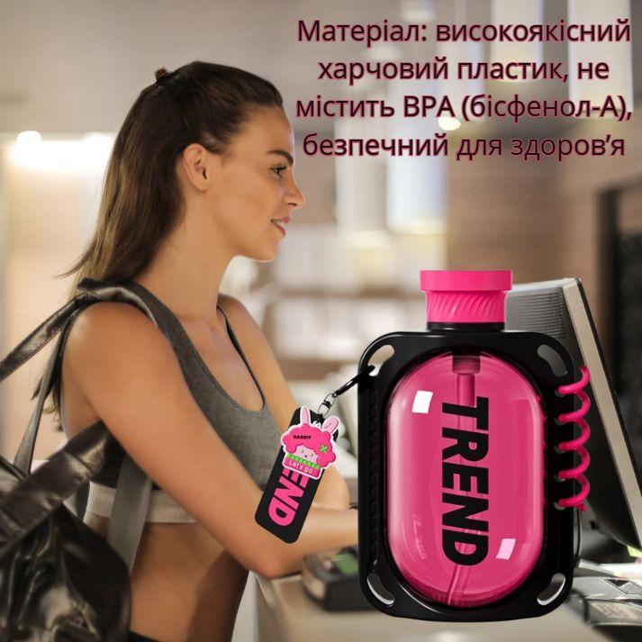 Пляшка для води герметична з антислизьким покриттям та ремінцем 780 мл Червоний (2692637838) - фото 6