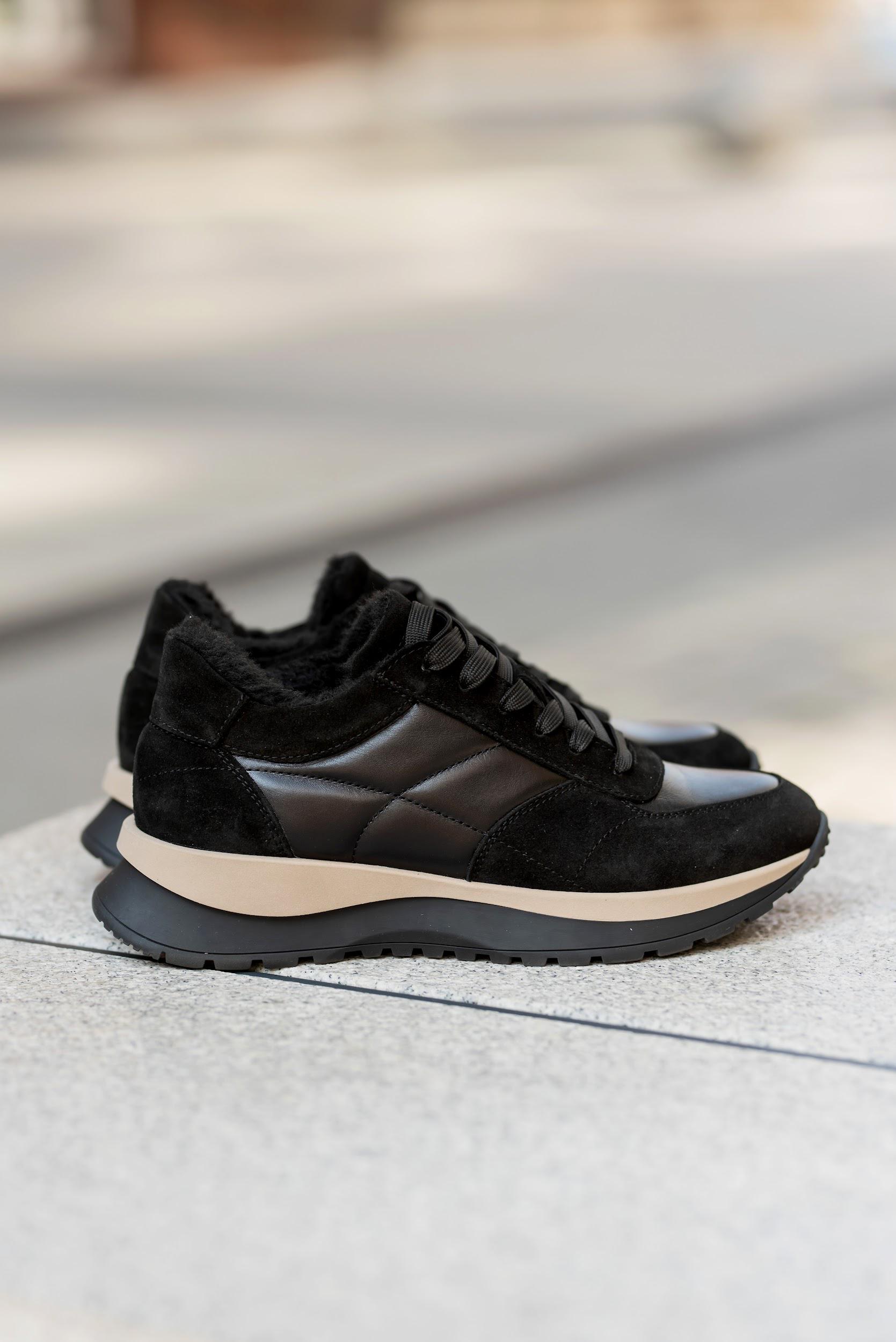 Кроссовки женские кожа и замша на меху р. 40 26 см Черный - фото 12 Кроссовки женские кожа и замша на меху р. 40 26 см Черный - фото 12