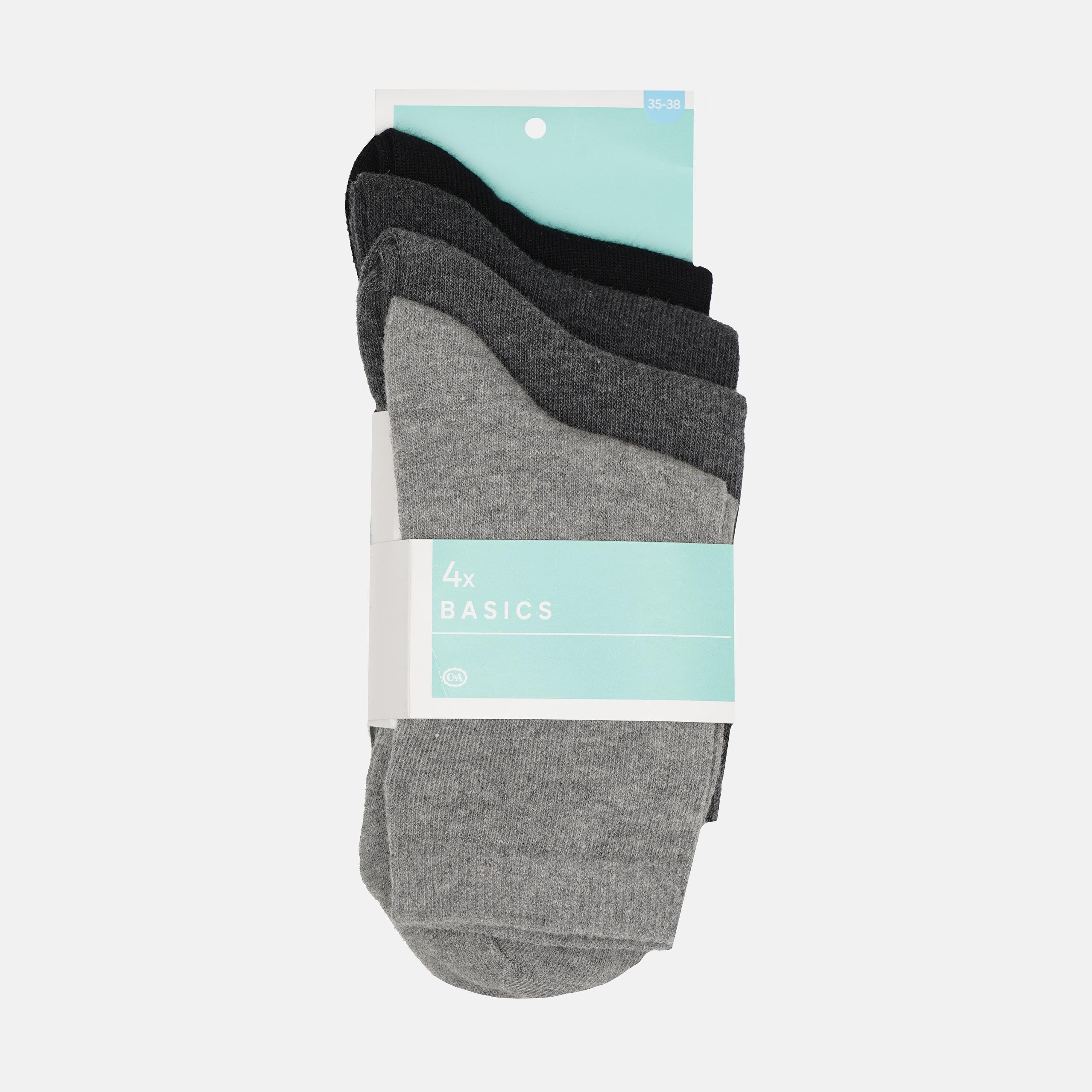 Шкарпетки C&A р. 35-38 4 пари Темно-сірий (2252064700205)