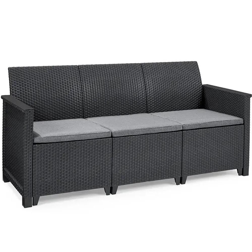 Диван для саду та тераси Keter Elodie 3 seat sofa Графітовий (255771)
