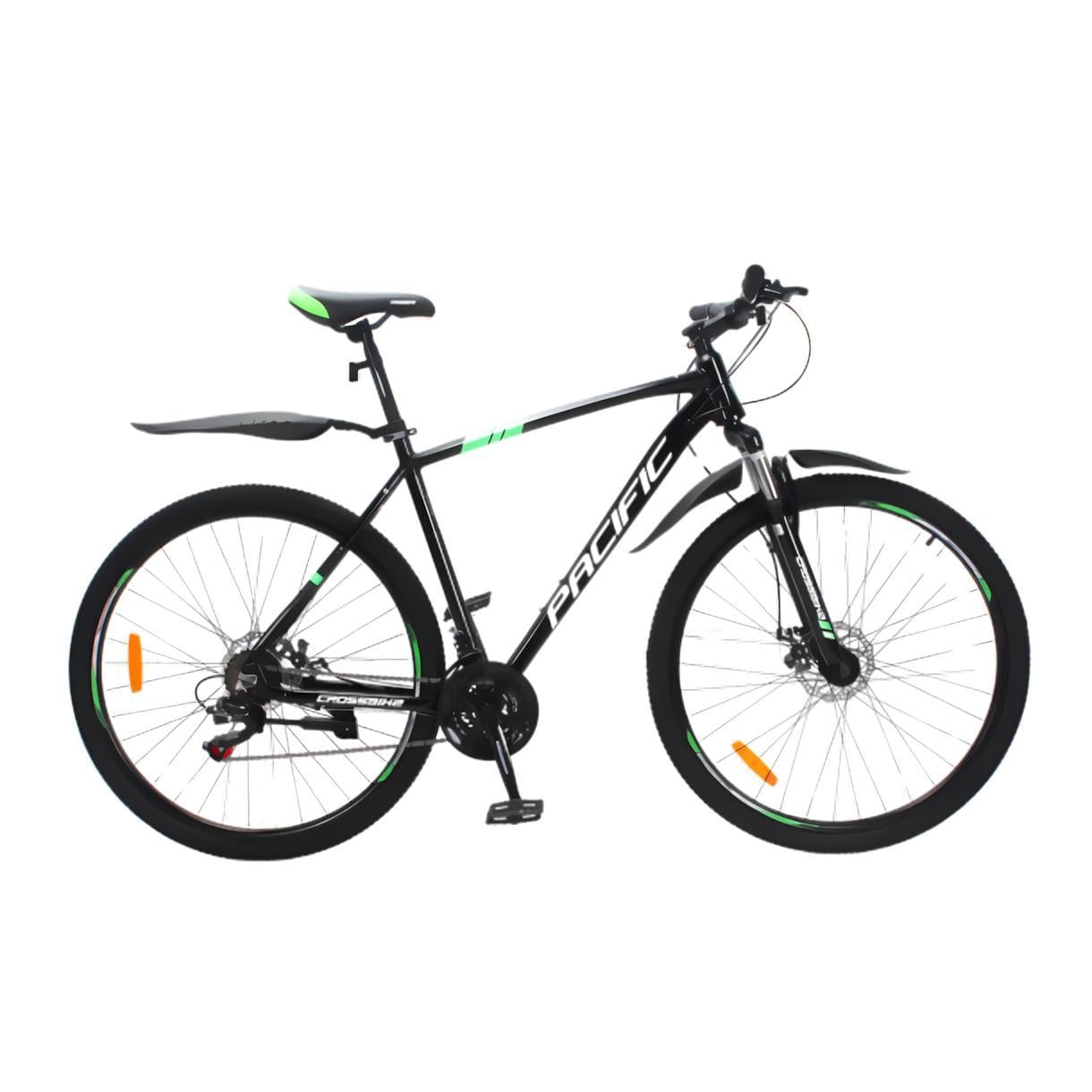 Велосипед Crossbike Pacific 2025 29" 21" Чорний/Зелений (294)