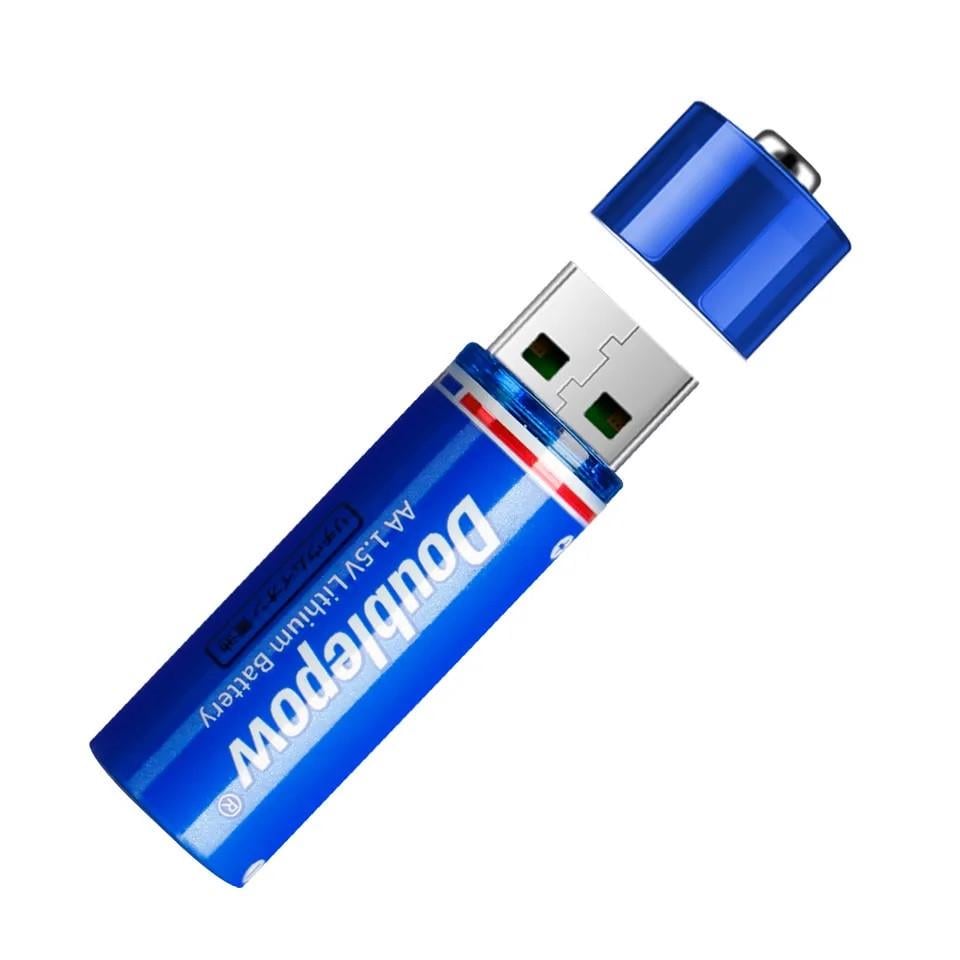 Акумулятор Doublepow USB AA 1500mwh 1.5v Lithium Ion Li-Ion 2 шт. (51917) - фото 2