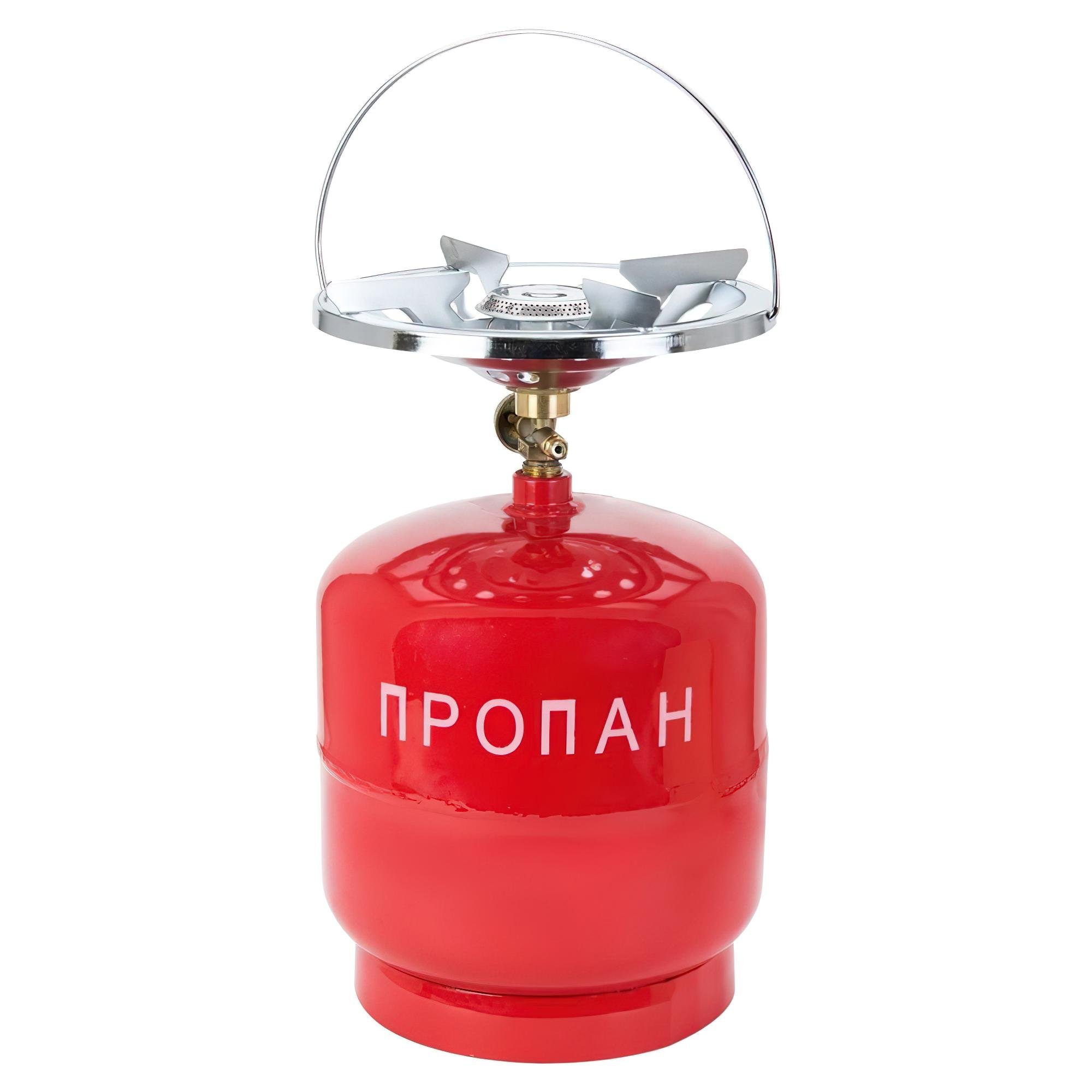 Туристический газовый баллон с горелкой 8 л Красный - фото 1 Туристический газовый баллон с горелкой 8 л Красный - фото 1
