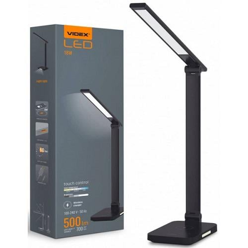 Лампа настільна з бездротовою зарядкою Videx VL-TF17B LED 18W 1800-6500K 500Lm Black (571975) - фото 5