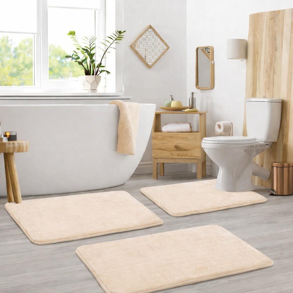 Набор ковриков для туалета и ванной Decor Comfort с эффектом памяти 3 шт. Бежевый (8802329)