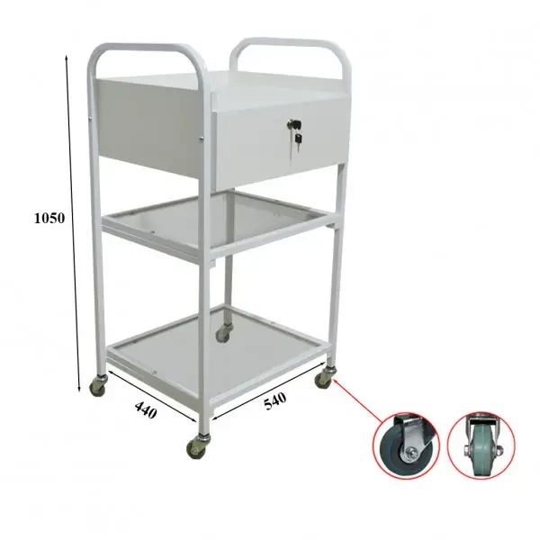 Коляска косметологическая с ящиком и стеклянными полками (29439136) - фото 3 Коляска косметологическая с ящиком и стеклянными полками (29439136) - фото 3