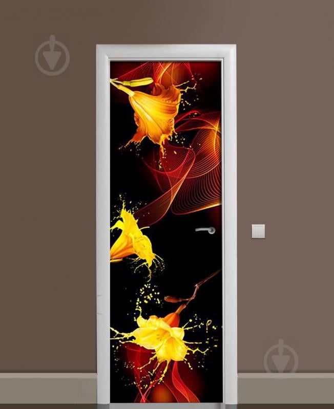 Наклейка на дверь Zatarga «Плач лилий» 650х2000 мм виниловая 3Д наклейка декор самоклеящаяся