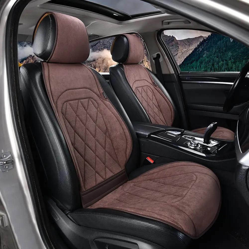 Накидки з алькантари на сидіння авто Elegant Parma EL 700 705 передні з перфорацією Коричневий (2518246994)