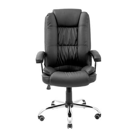 Кресло офисное компьютерное California VIP Хром M3 MultiBlock натуральная кожа Lux Черный