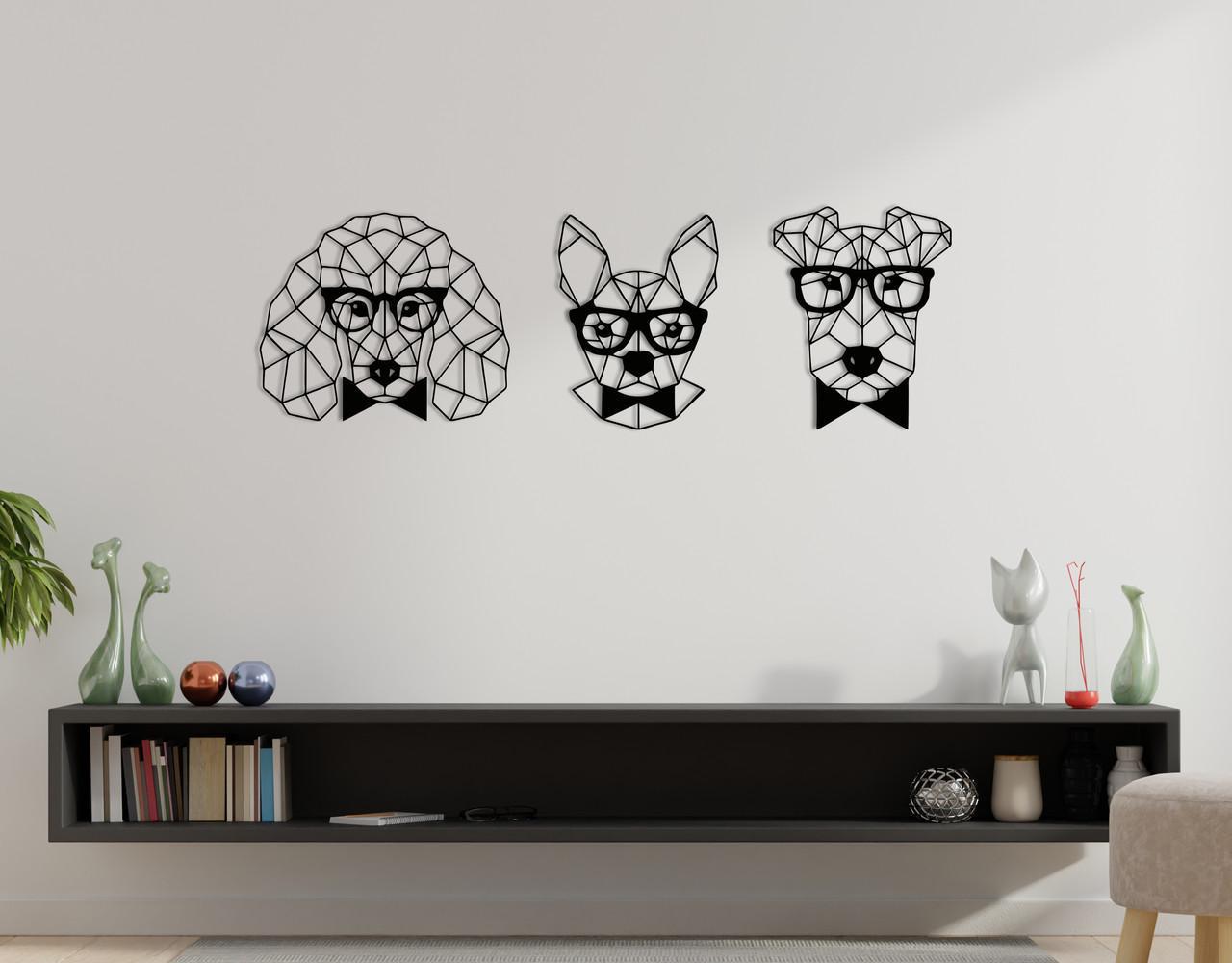 Декоративное панно на стену Upwood Decor Dogs 29х90 см Black (1559839088)