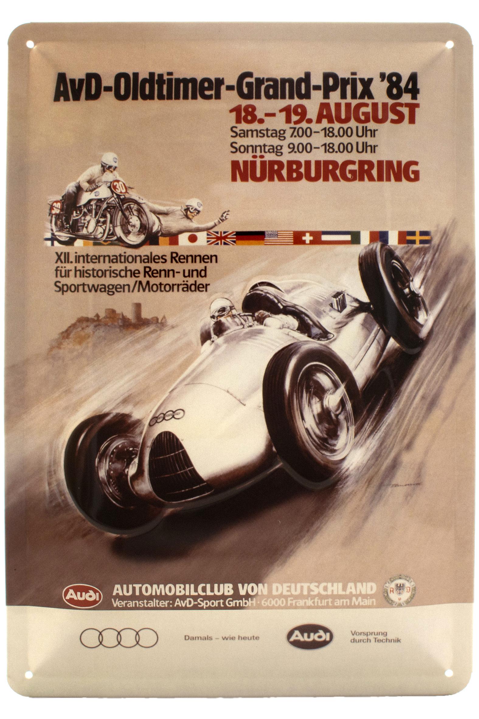 Табличка металева Audi AvD Oldtimer Grand Prix 20x30 см Табличка металева Audi AvD Oldtimer Grand Prix 20x30 см