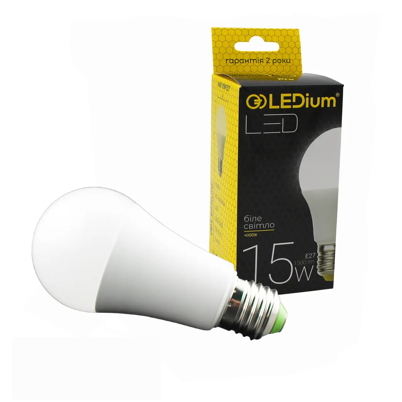 Лампа світлодіодна LEDium А60 15W Е27 4100К (15259)