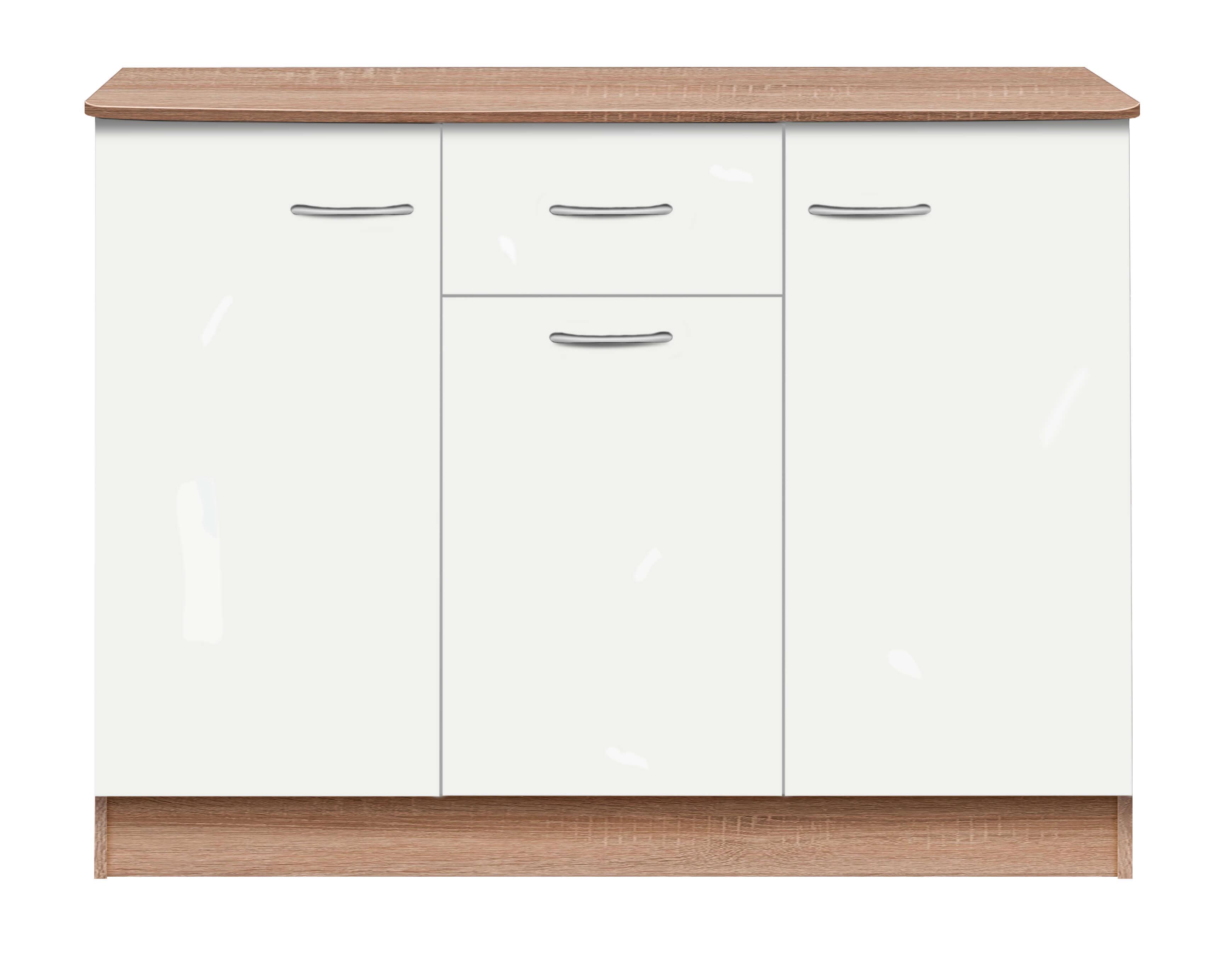 Комод МАКСИ-МЕбель Престиж плюс с крашеными МДФ фасадами Дуб сонома/Белый (5103230)