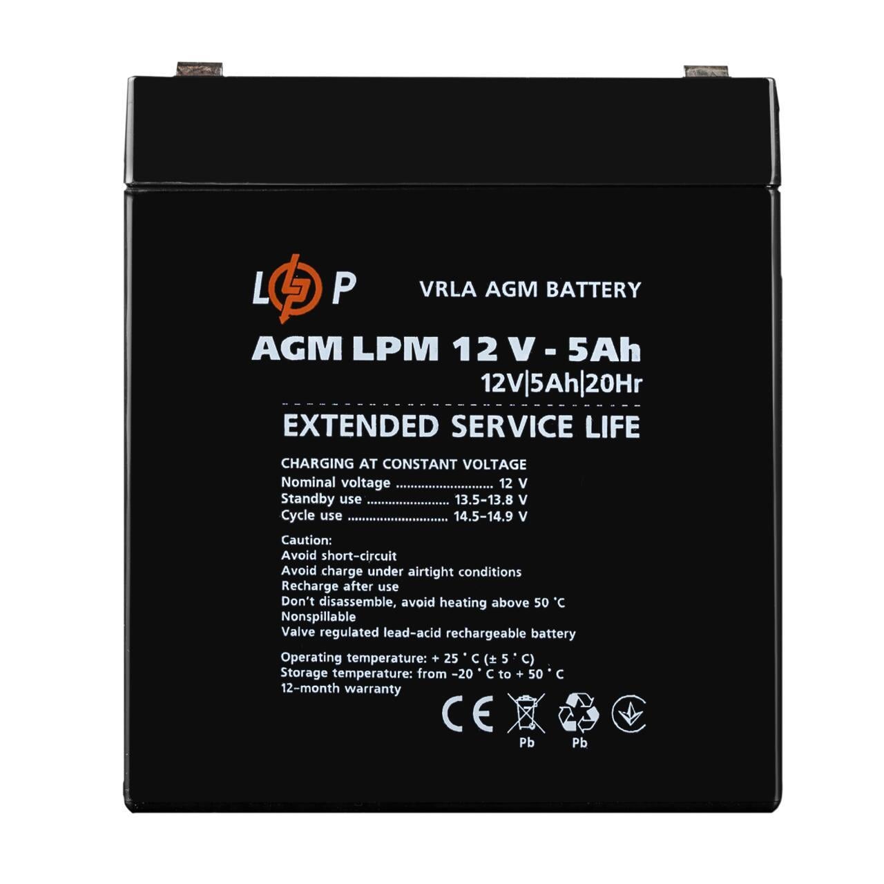 Акумулятор AGM LPM 12V-5 Ah