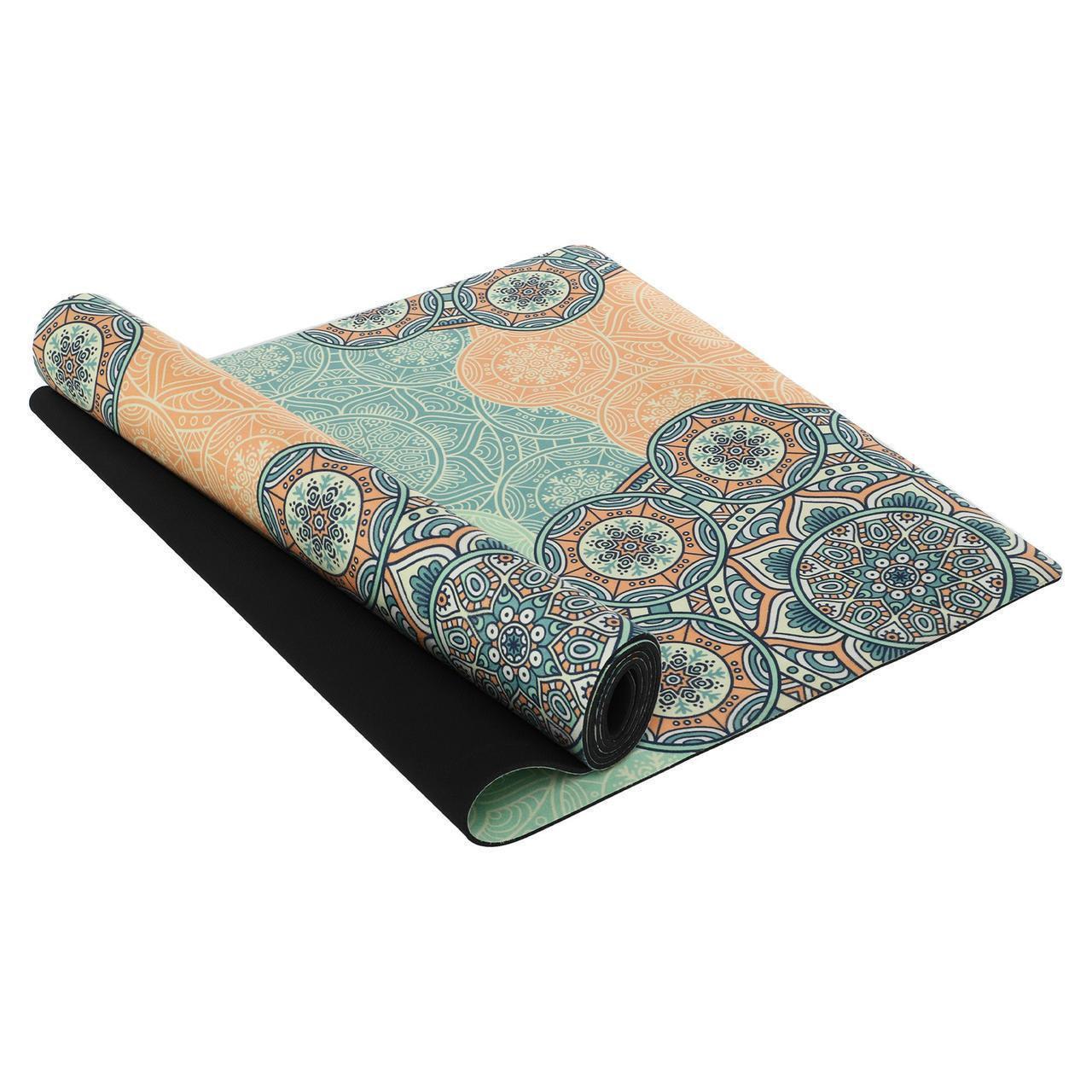 Коврик для йоги Record FI-5662-15 замшевый каучуковый двухслойный 3 мм (2532860581)