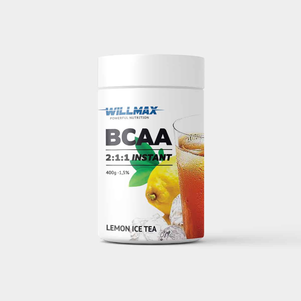 Амінокислоти BCAA Бсаа Willmax BCAA 2:1:1 Instant 400 г Лимонний чай (7127)