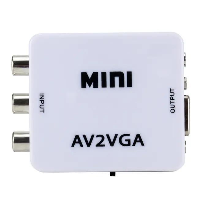 Переходник-конвертер видео CA70 AV to VGA converter Plastic with IC White (591114)