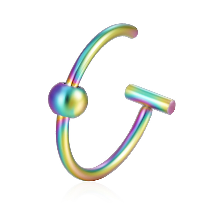 Серьга-кафф обманка на губу/нос Хамелеон (9058)