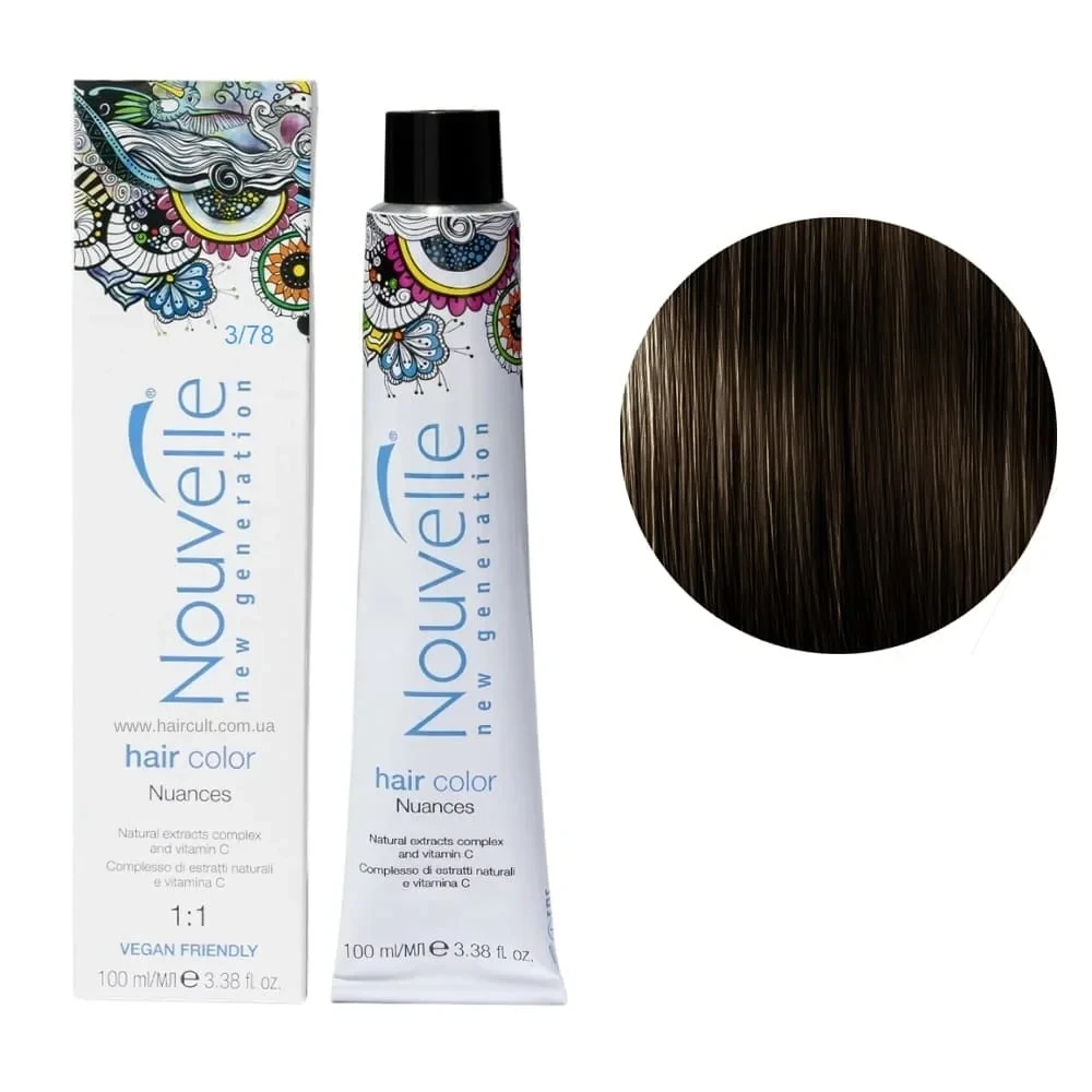 Краска для волос Nouvelle Hair Color 3/78 Черная жемчужина 100 мл