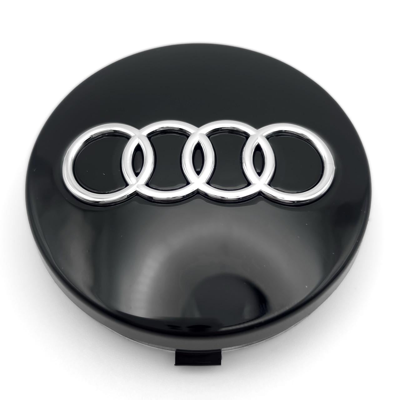 Колпачок заглушка ступицы колеса Audi 60 мм Черный/Хром (3009758914)