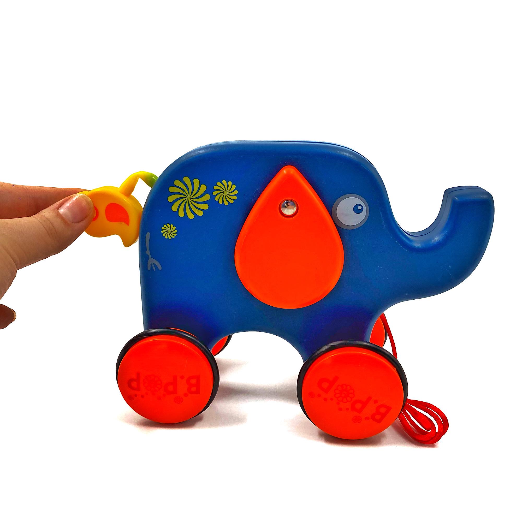 Каталка на шнурке Jia Yue Toys Слоник 21 см Разноцветный (113366c) - фото 3