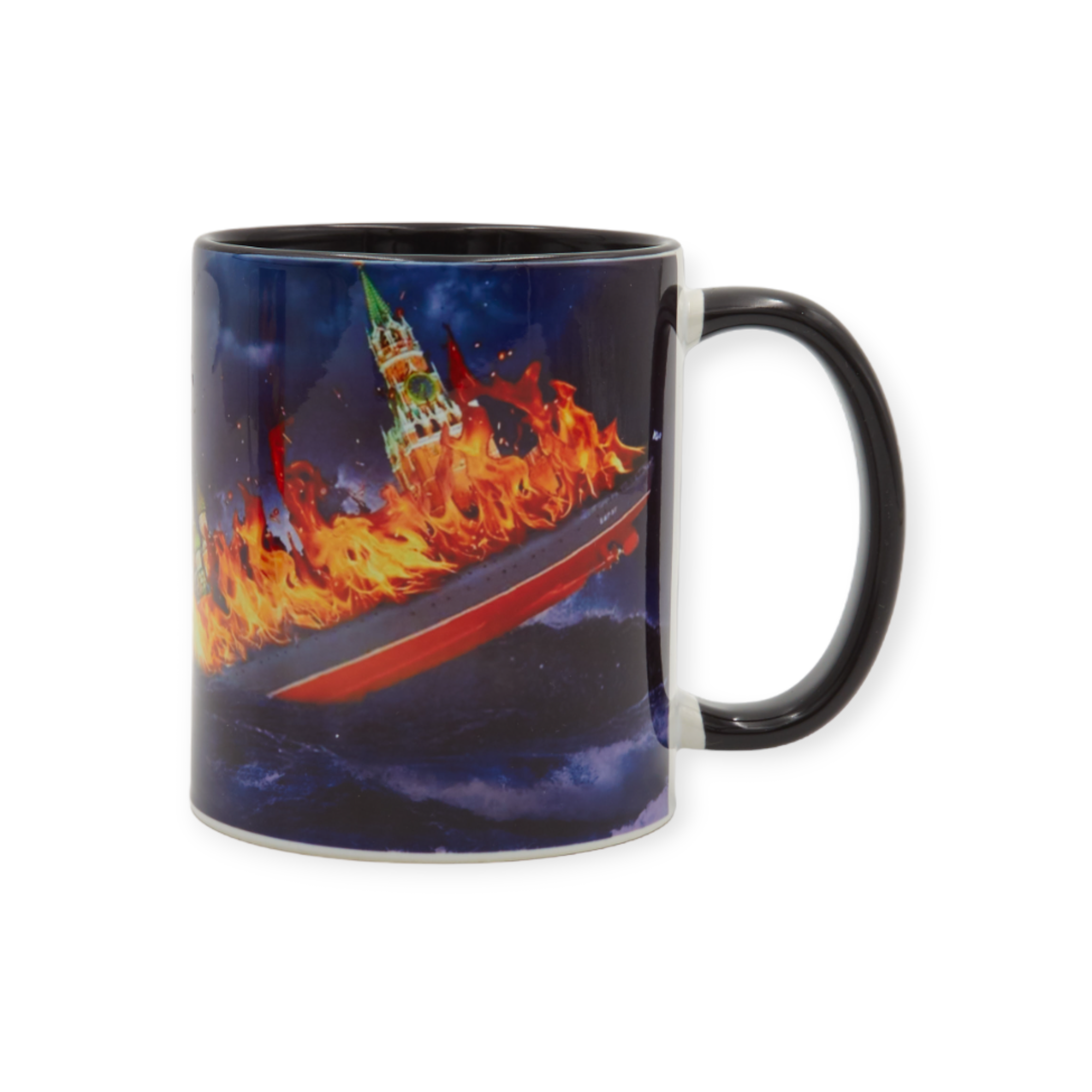 Чашка с принтом "Слава Україні!" Горит москва 330 мл черная внутри (01_K0133023011) - фото 1 Чашка с принтом "Слава Україні!" Горит москва 330 мл черная внутри (01_K0133023011) - фото 1