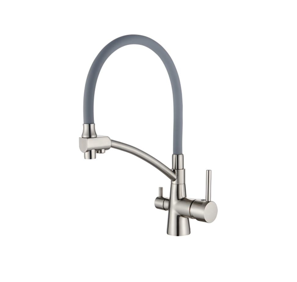 Смеситель кухонный с выходом под фильтр Ledeme LМ 4855А-9 Хром (mrg4855А-9)