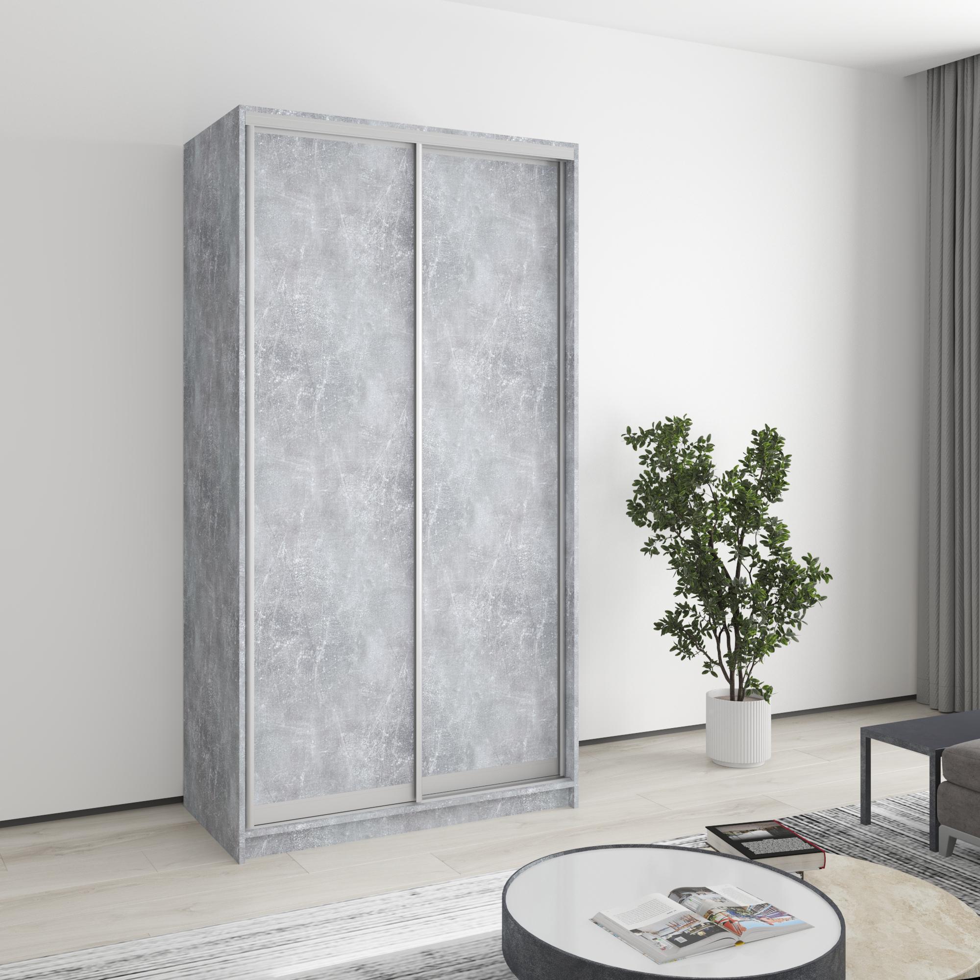 Шкаф-купе двухдверный MebelStar Стандарт AL 2 ДСП 110x45x210 см Бетон (MBS-2280)