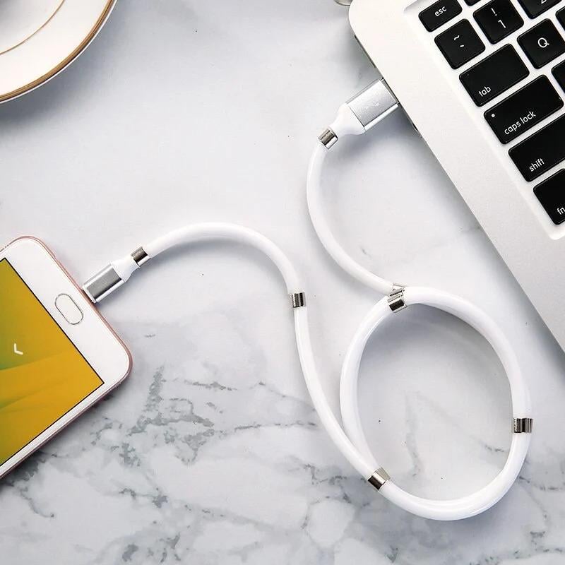 Кабель для зарядки телефона магнитный Micro USB Fast Data Cable 1 м Белый (1009012-White) - фото 2