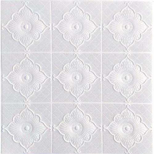 Панель самоклеющаяся 3D лилия 700x700x5 мм Белый (10163)