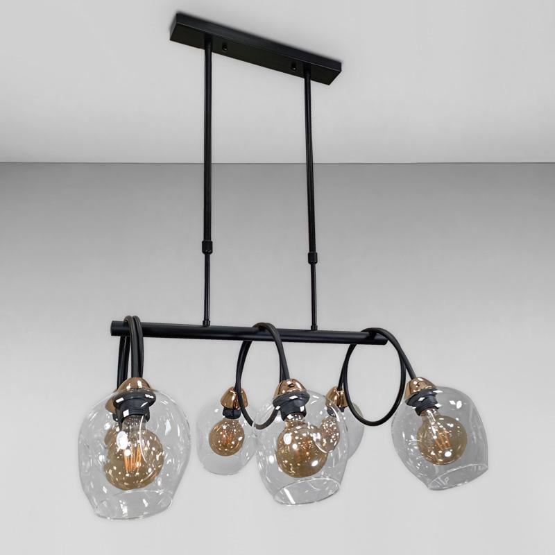 Люстра подвесная Light House LS-18034-6 Черный/Прозрачный