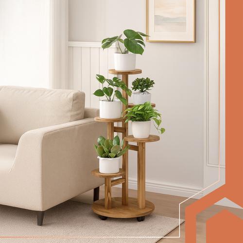 Підставка для квітів Ruhhy шестирівнева дерев'яна 86 см (26041) - фото 7 Підставка для квітів Ruhhy шестирівнева дерев'яна 86 см (26041) - фото 7