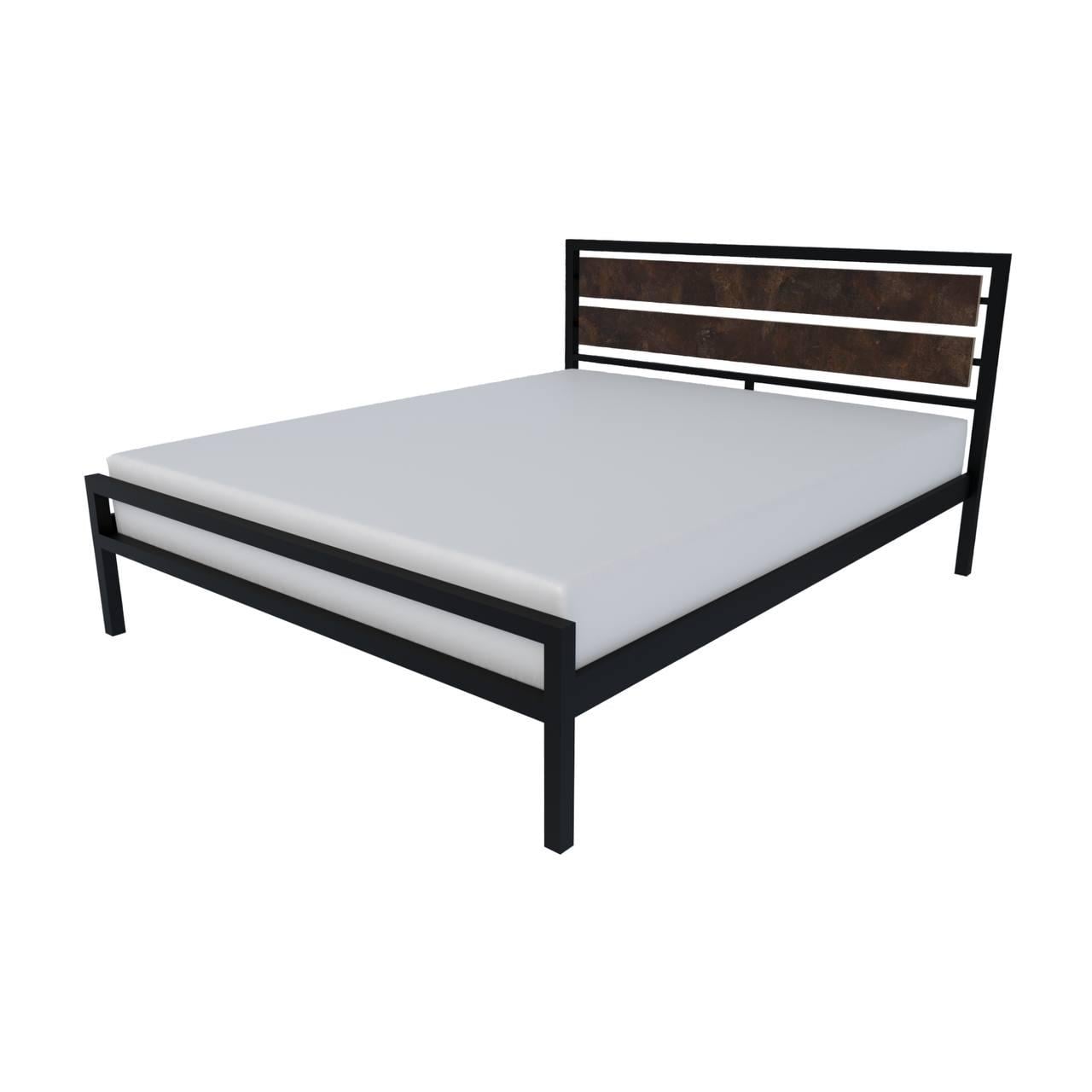 Кровать металлическая BLOOM двуспальная с ламелями 160х200 см Оксид/Черный мат (000083207)