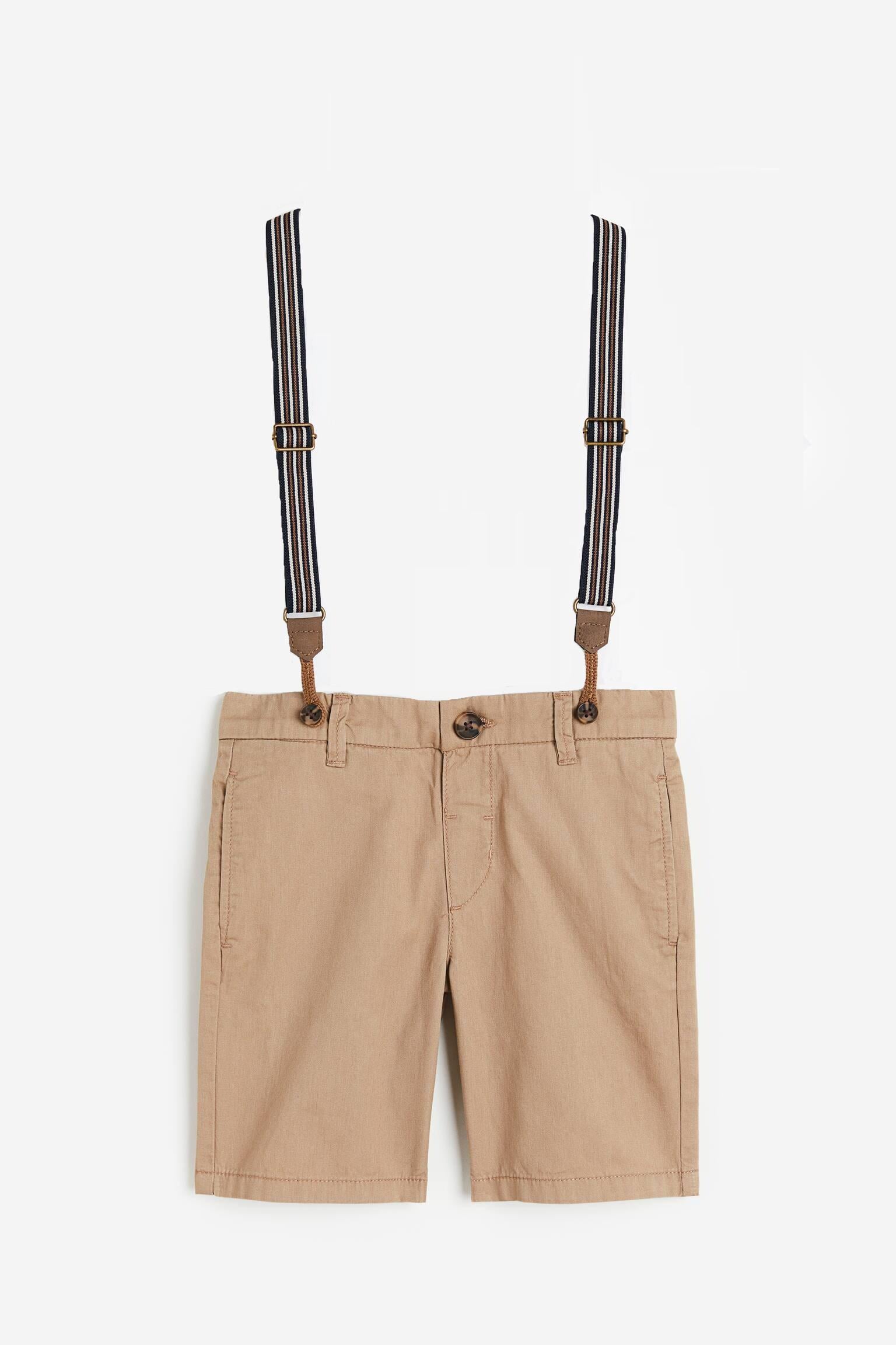 Шорти з підтяжками H&M 110 см Бежевий (A230911410212)