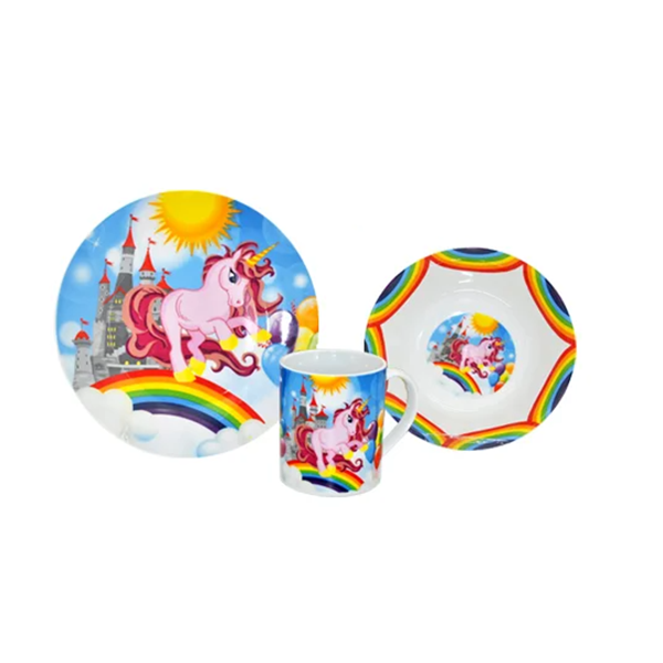 Набор детской фарфоровой посуды SNT Единорог 3 предмета Дневной (MSN-5141)