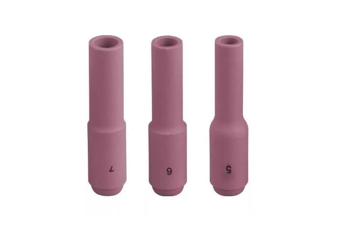 Удлиненная керамическая насадка для агродуговой горелки TIG No 6 л d 9,5 мм (AN005140) Удлиненная керамическая насадка для агродуговой горелки TIG No 6 л d 9,5 мм (AN005140)