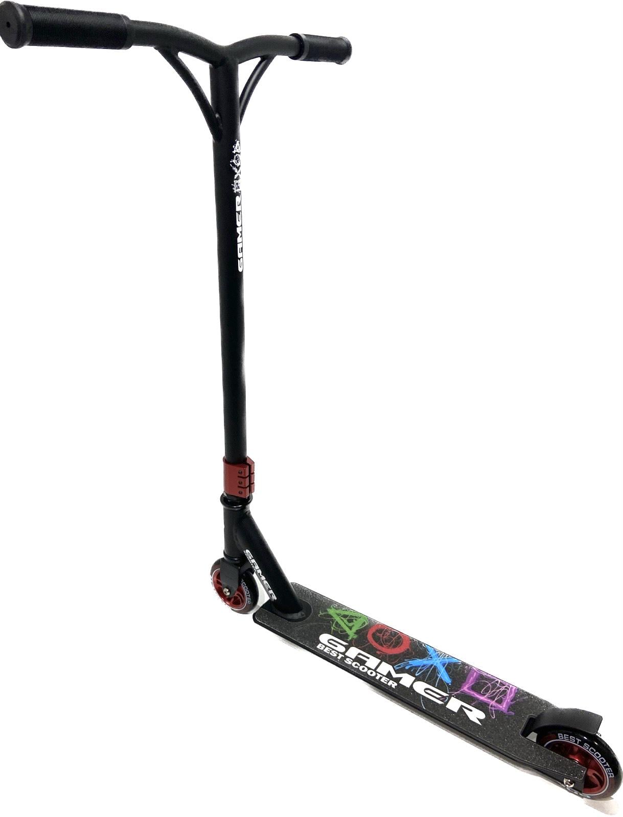 Самокат трюковый Best Scooter PU 10 см Черный/Красный (BS-90277)