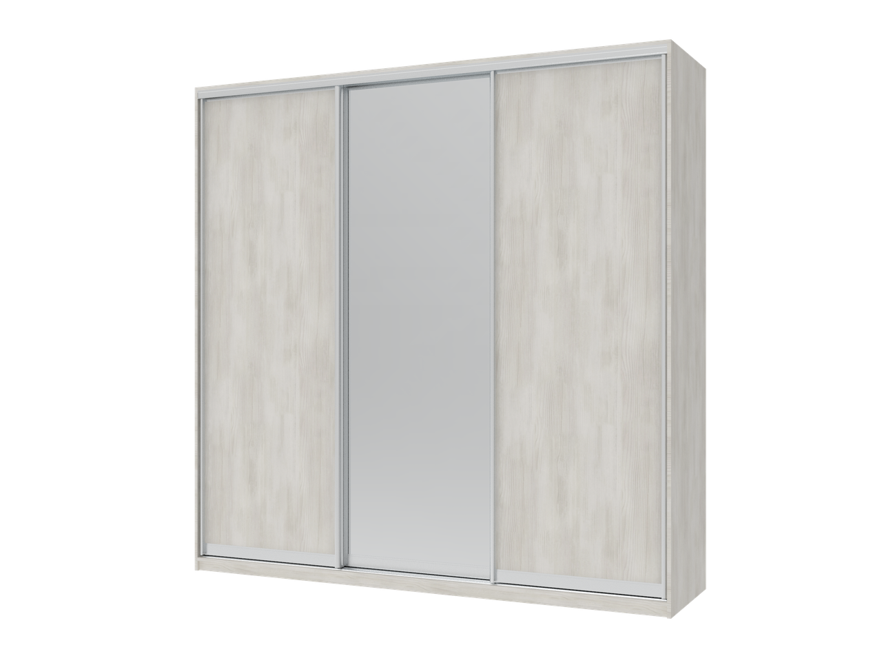 Шкаф-купе Doros Сити Лайт 2 ДСП/1 зеркало 225х60х225 см Белое дерево (42002067)