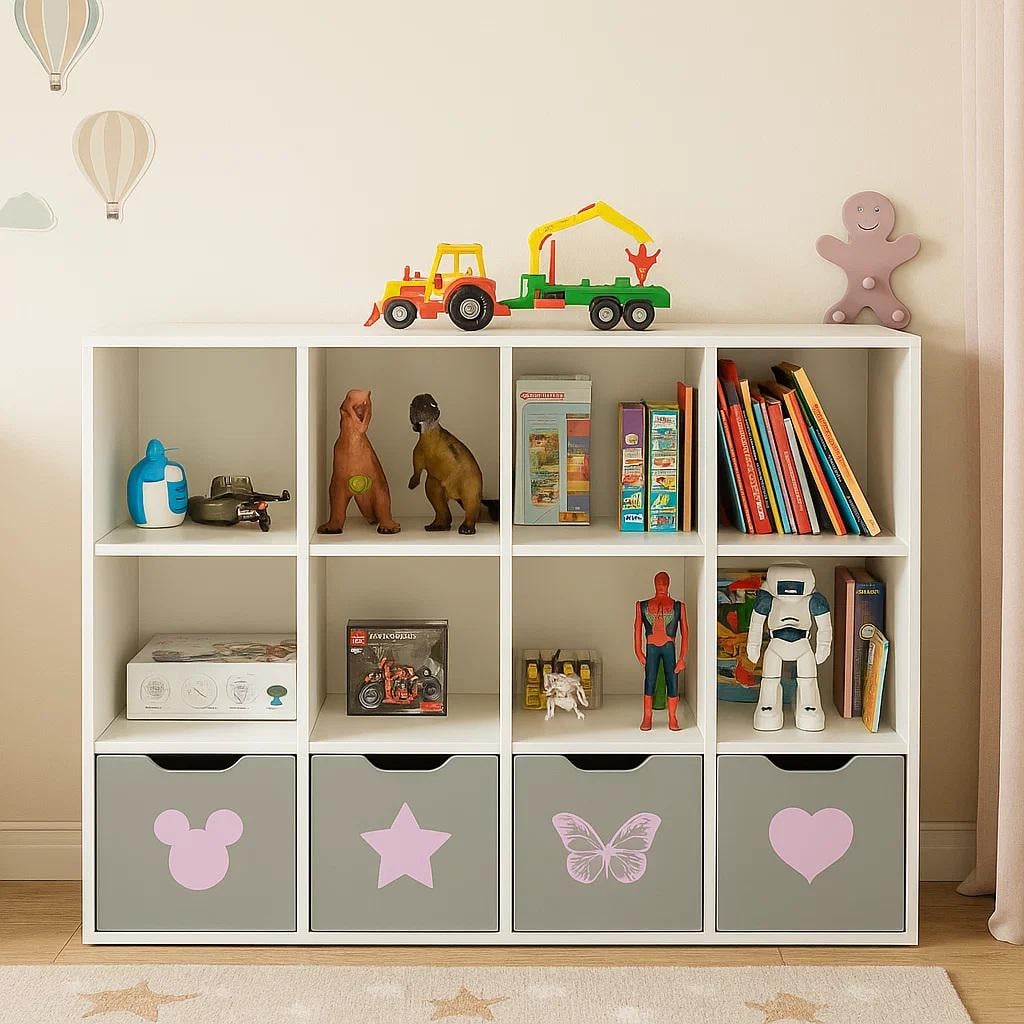 Стеллаж для детских игрушек и книг Gap ST12 на 12 ячеек Purl/Grey