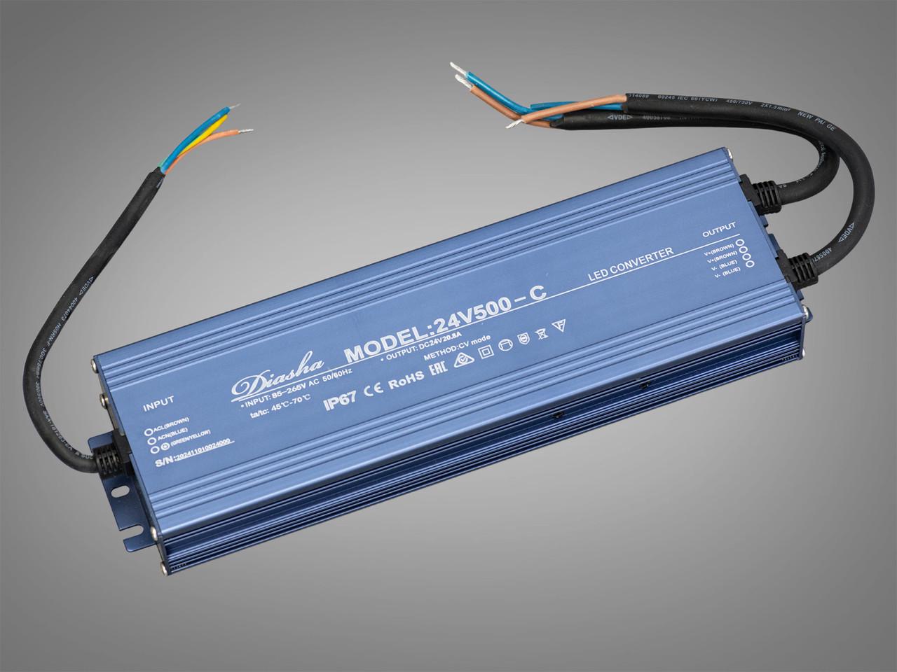 Блок живлення 24 В для підключення LED стрічки 500 Вт 20,8А (NP-24V-500W-IP67) - фото 2