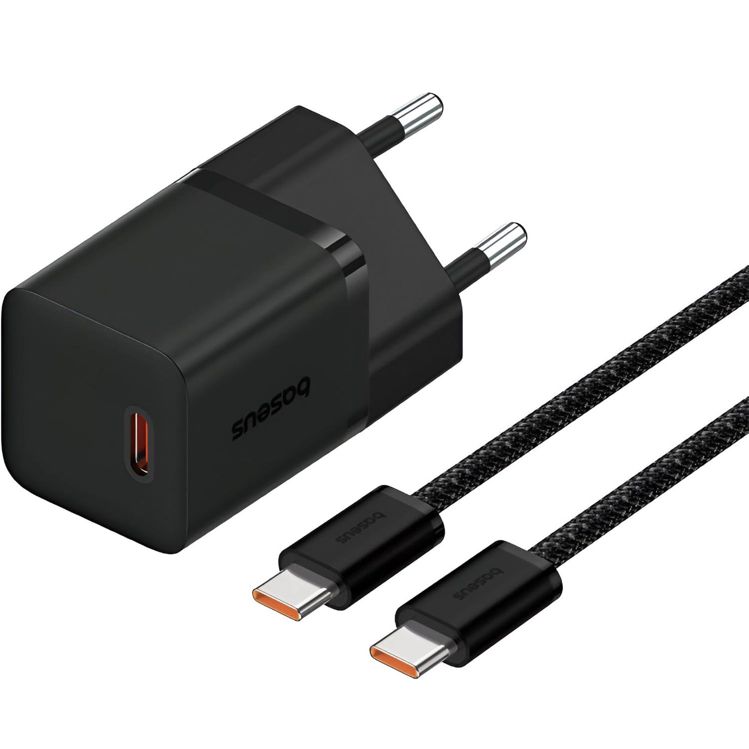 Зарядний пристрій мережевий BASEUS GaN5 Fast Charger mini 1C 30W з кабелем Type-C to Type-C 100W 1 м P10110902113-00 Cluster Black