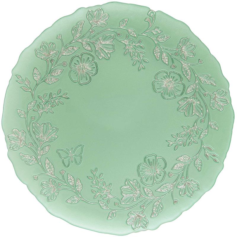 Блюдо стеклянное Easy Life Spring Glass 33 см Бирюзовый (111005982)
