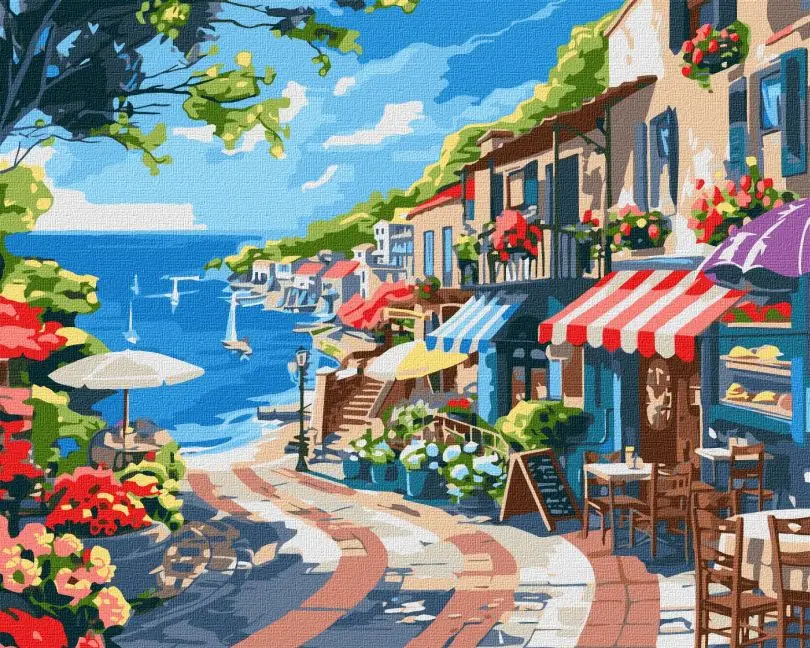 Картина по номерам Ideyka Приморский город 40x50 см (KH2792)