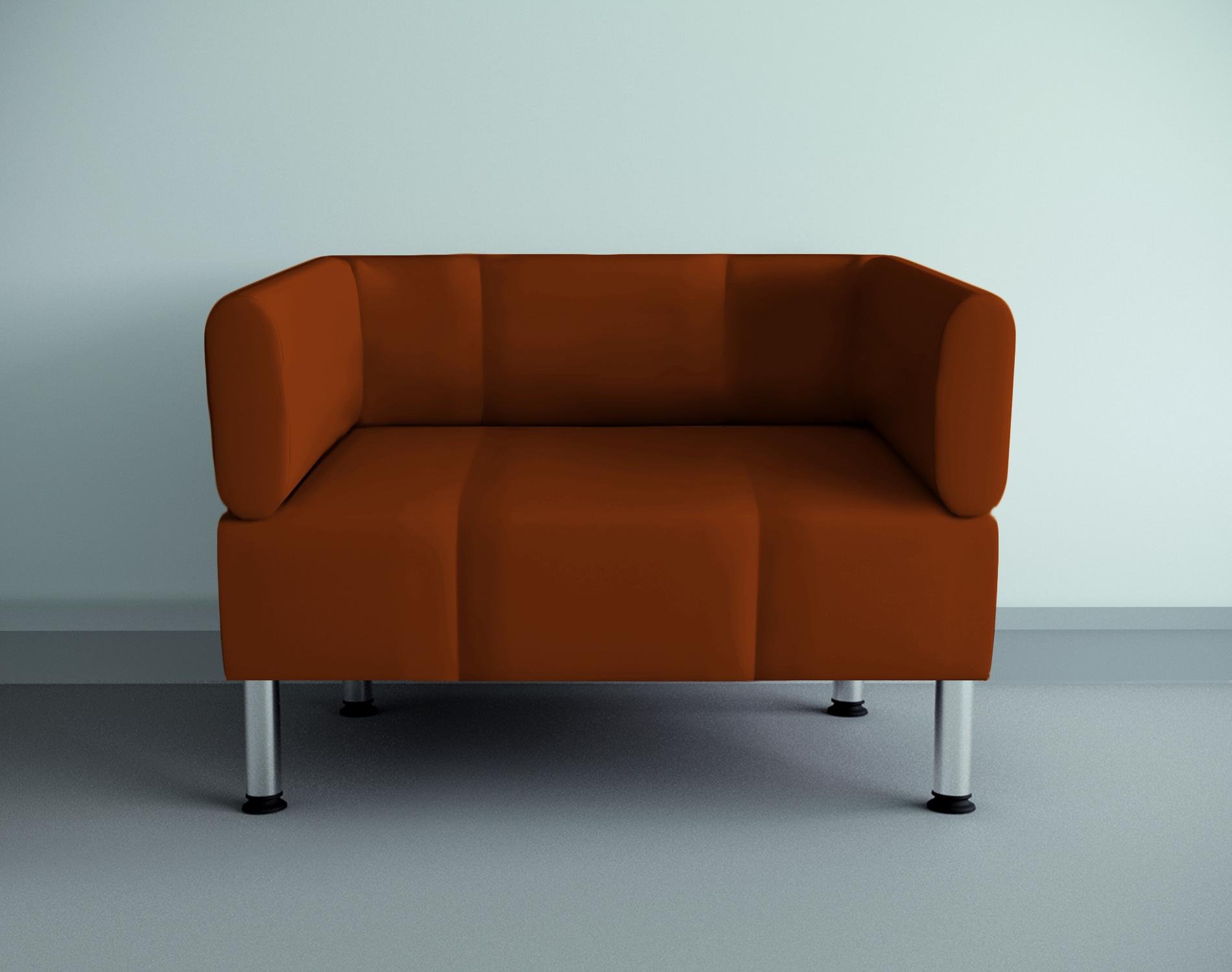 Кресло офисное Tobi Sho Бенно-1 с подлокотниками и прямой ногой кожзам 1000х720х750 мм Светло-коричневый (2212) - фото 1