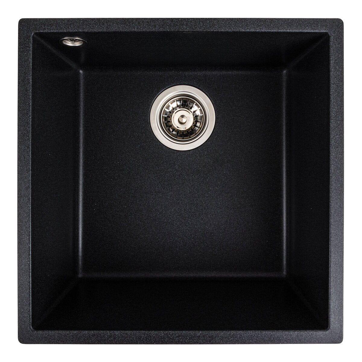 Мийка гранітна Valeso Ruba 440х440 врізна квадратная Карбон матовий (PLTM-SP000047515)
