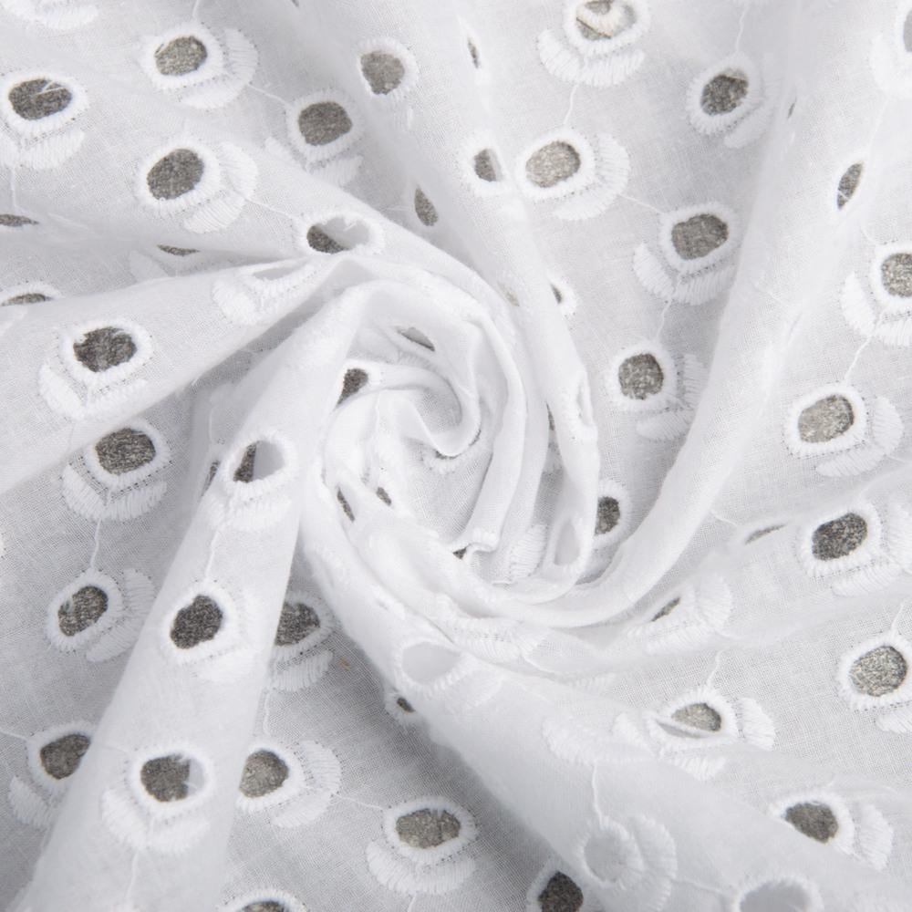 Ткань плательная хлопок батист прошва Аделина Белый (22186)