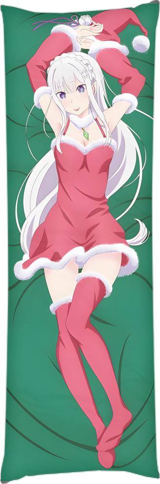 Подушка дакимакура Сhristmas Re Zero Emilia 60х180 см (14098122)