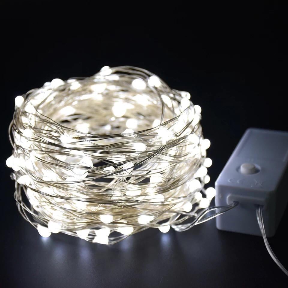 Светодиодная гирлянда нить Капля росы 10 м 100 LED 8 режимов Холодный белый (4859561)